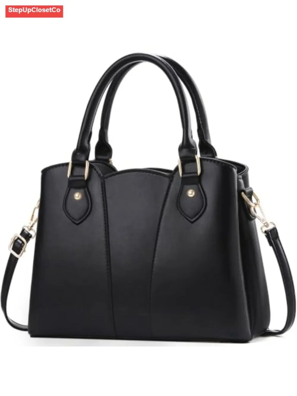 Women's Vegan Leather Crossbody Tote Satchel Purse with Zipper